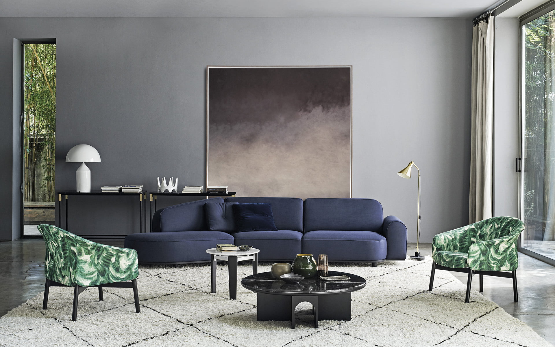Arflex Gloria fauteuil patroon sfeerfoto woonkamer