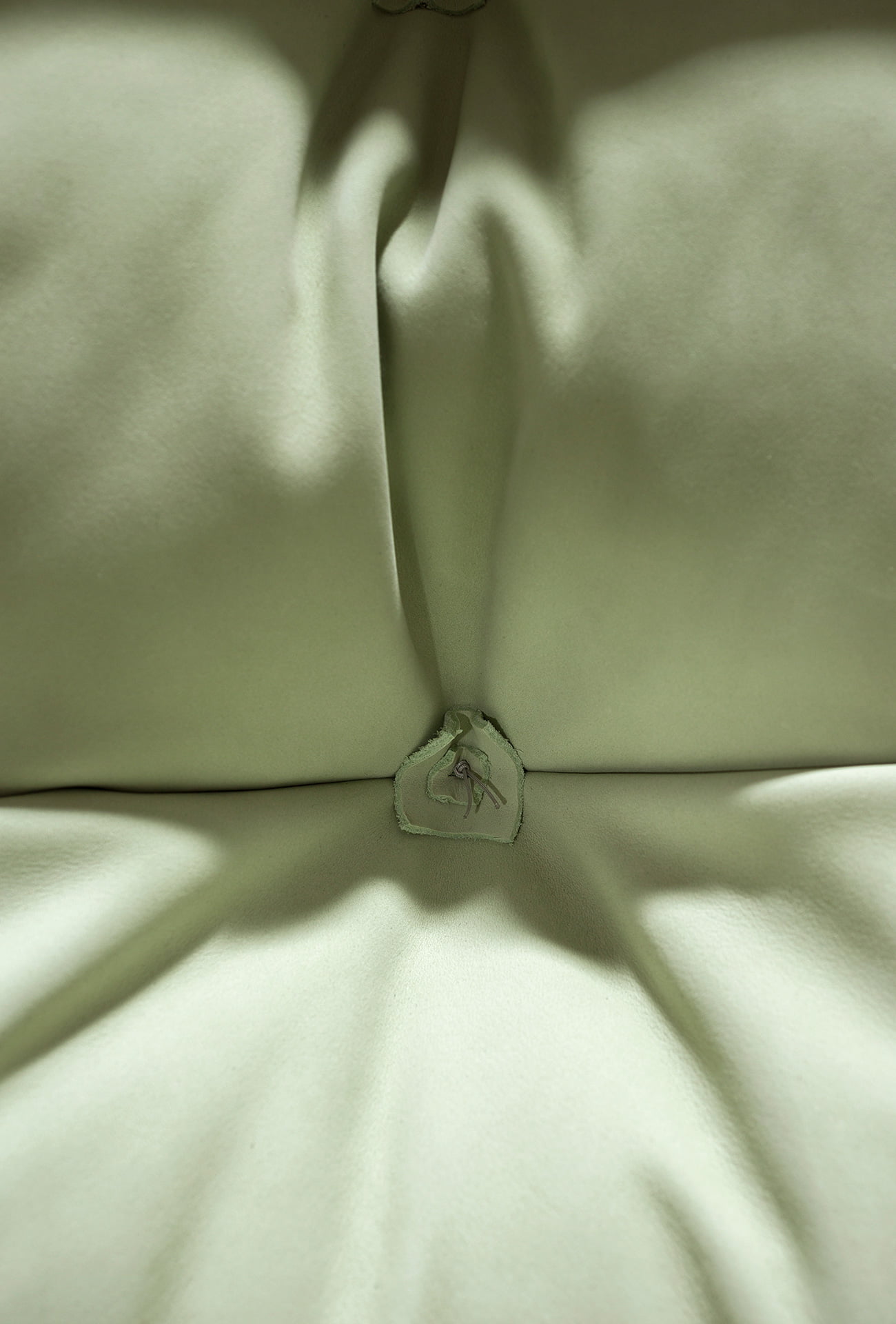 Baxter Milano Armchair groen zacht leder detail