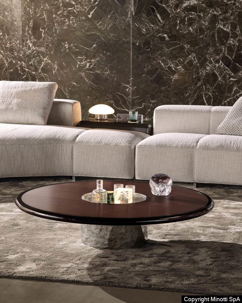 Minotti Helene Salontafel rond sfeerfoto interieur