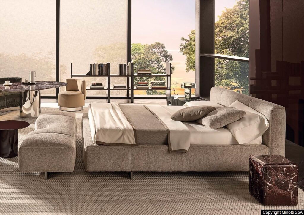 Minotti Yves bed sfeerfoto interieur slaapkamer