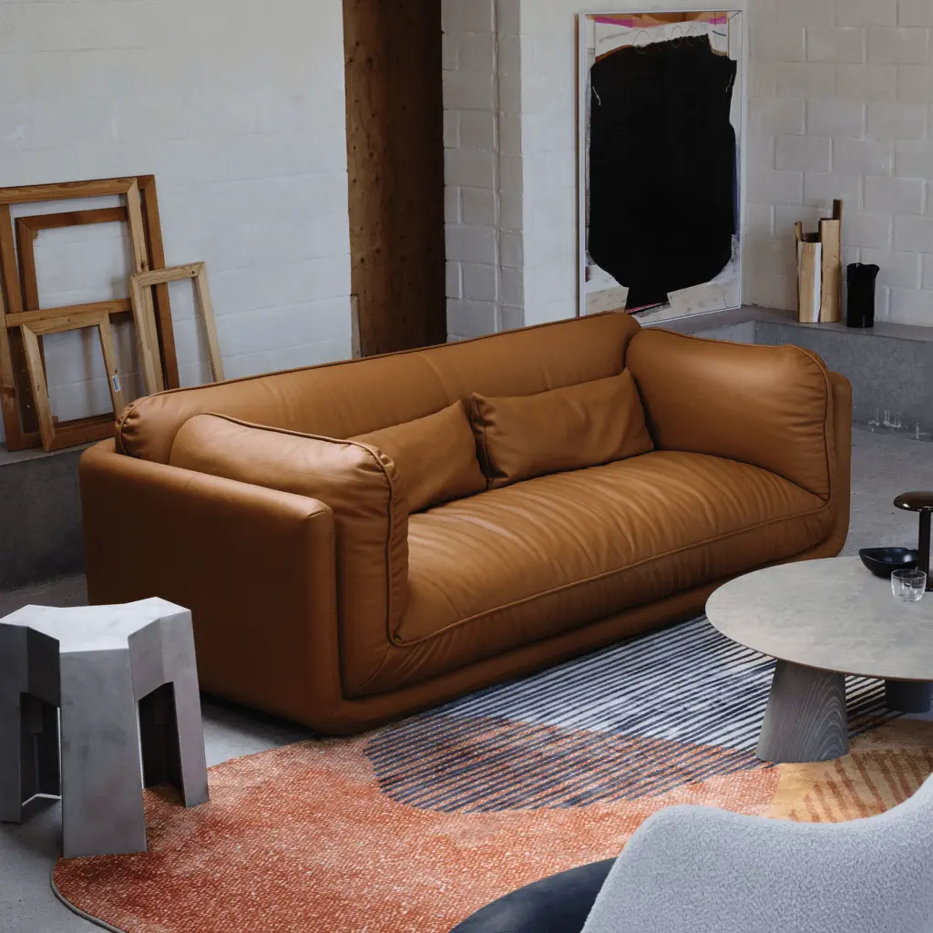 Leolux Lunetta bank interieur sfeerfoto lederen bekleding