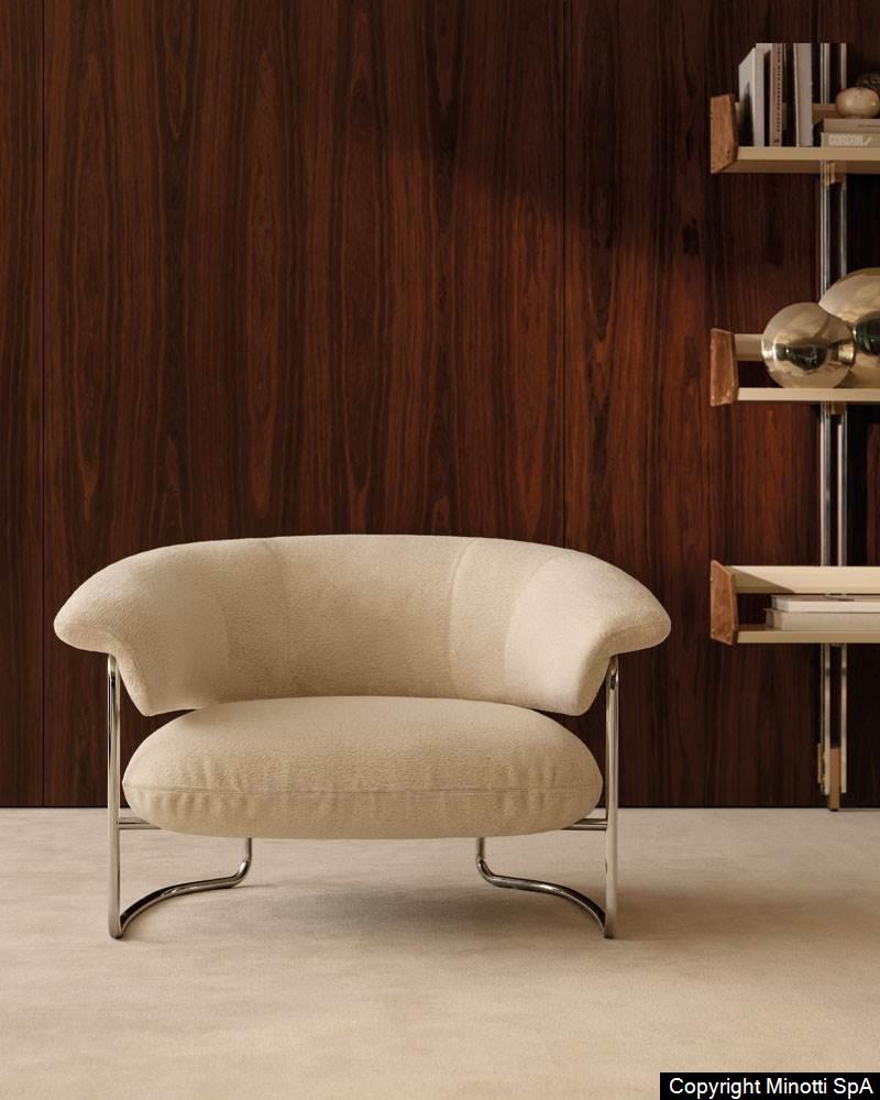 Minotti Elyne fauteuil Van der Donk Interieur, ontwerp Hannes Peer voor Minotti 2026.