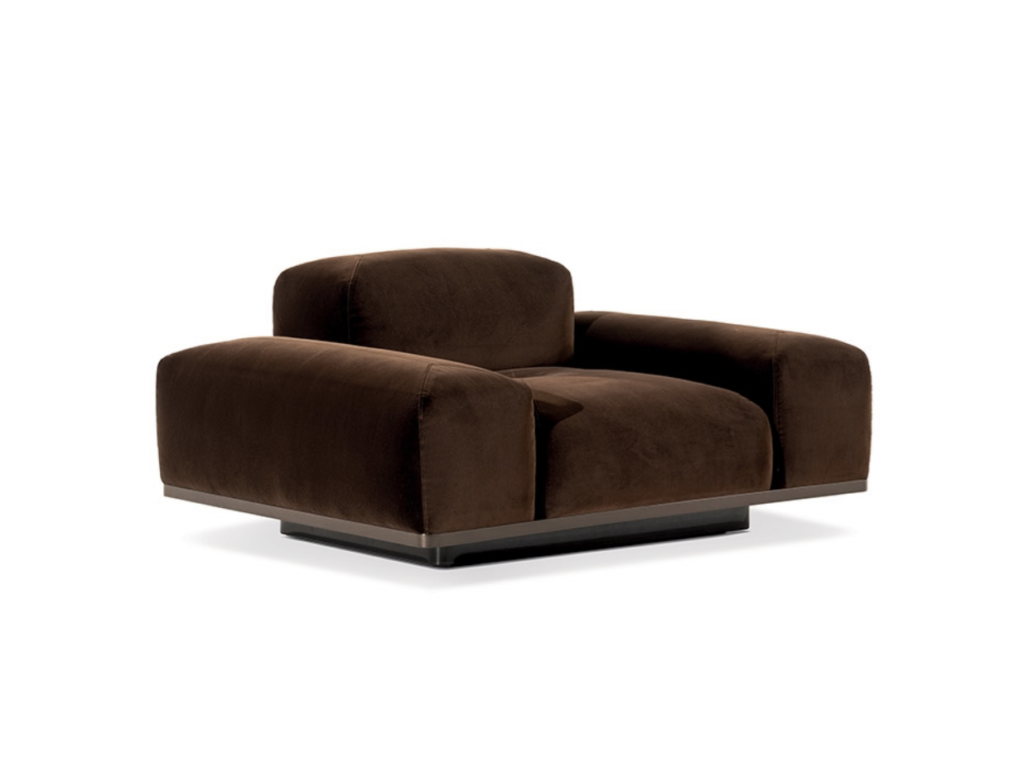 Minotti Orion fauteuil product foto bruin leder